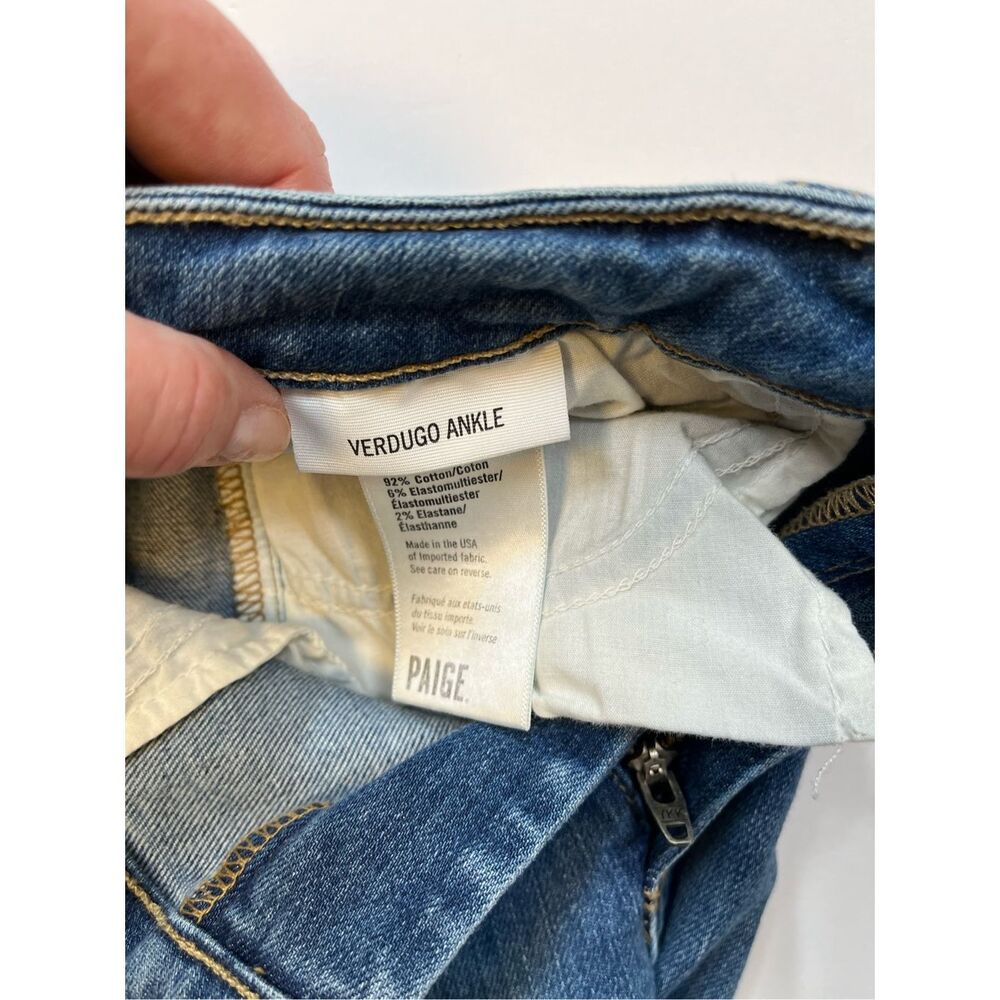 PAIGE Verdugo Ankle Jeans Mira Wash Women’s Size 30 Mid Rise Skinny Stretch - Picture 6 of 12
